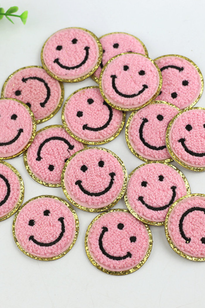 Smiley Face Iron On Patch