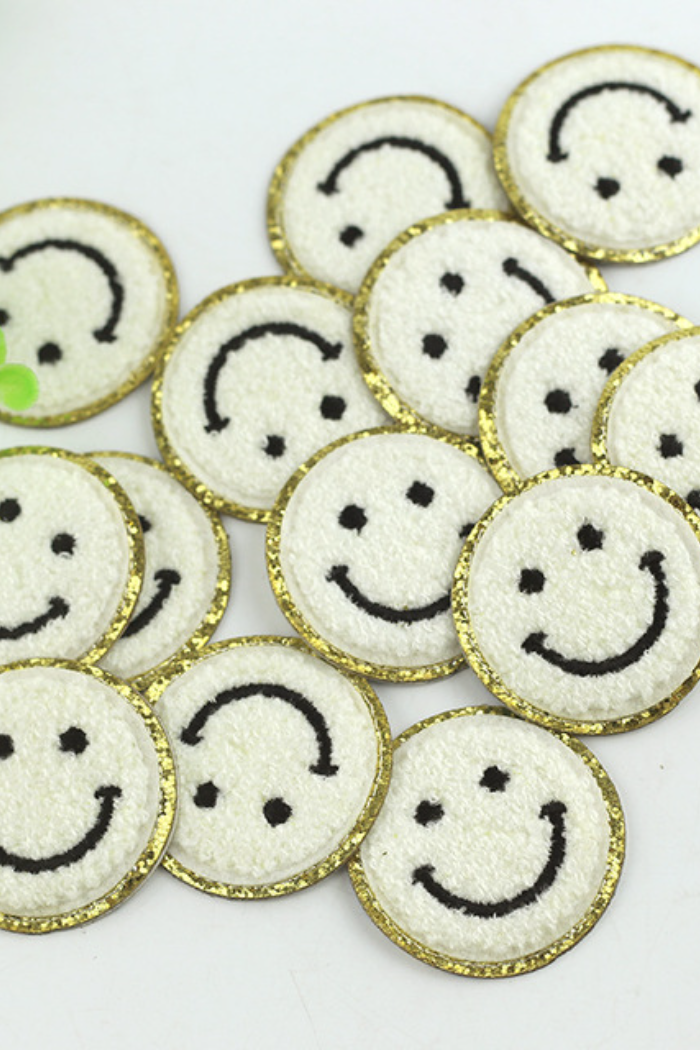 Smiley Face Iron On Patch