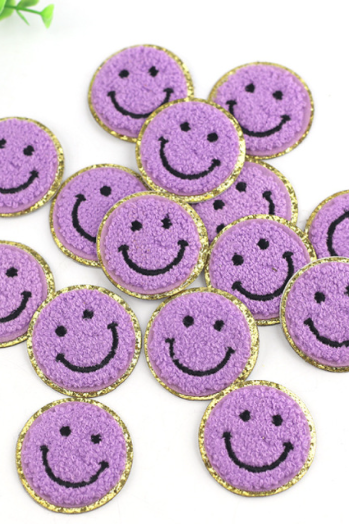 Smiley Face Iron On Patch