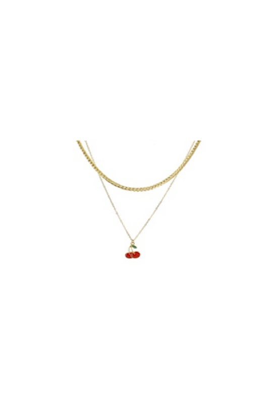Two Layer Cherry Necklace