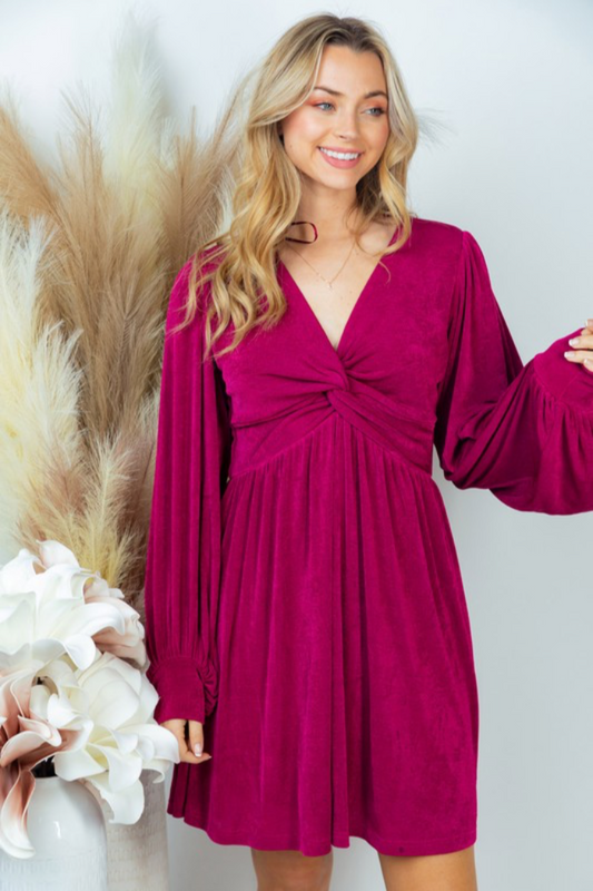 Twist Front Knit Dress