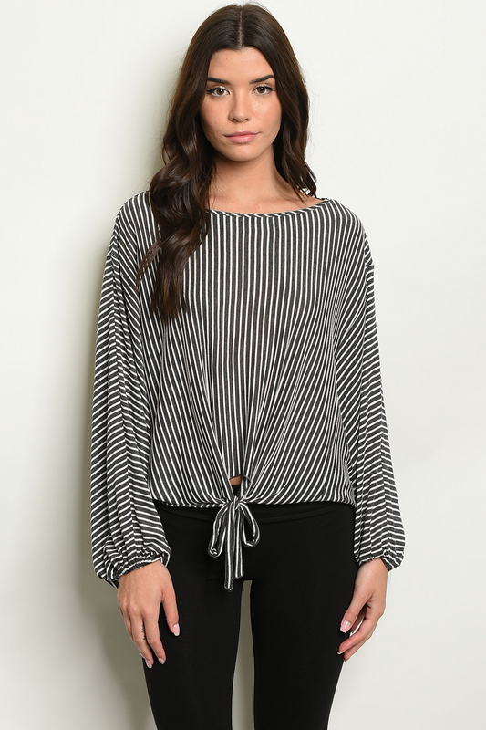 Stripes Tie Knot Top