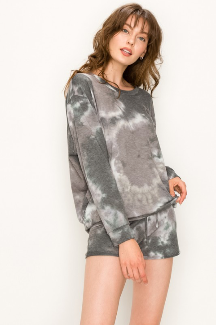 Tie Dye Crew Neck Top