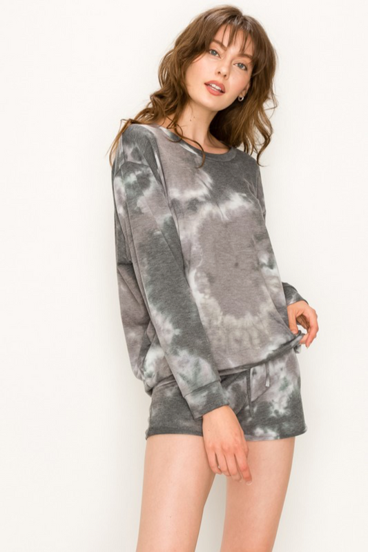 Tie Dye Crew Neck Top
