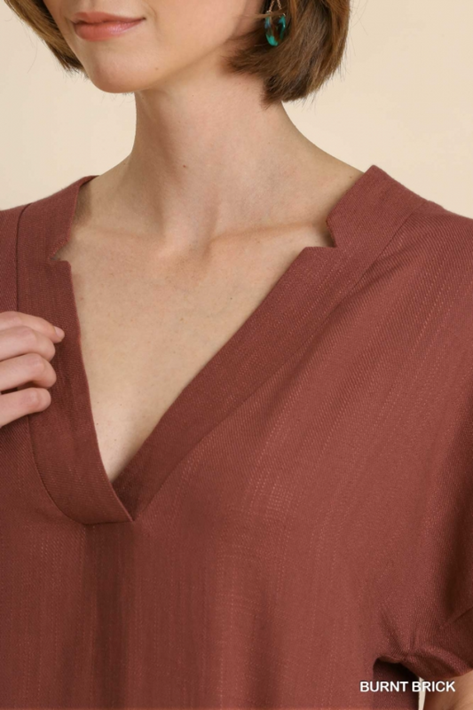V Neck Linen Dress