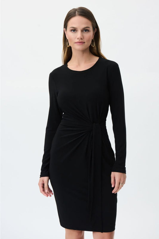 Side Tie Dress - Black 223288
