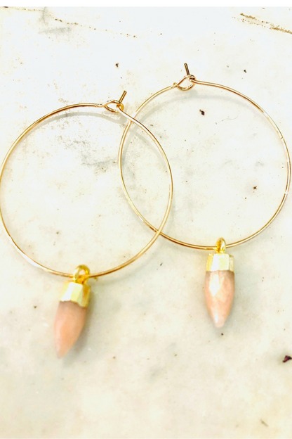 1" Mini Hoops ~ Gemstone Spike