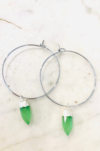 1" Mini Hoops ~ Gemstone Spike