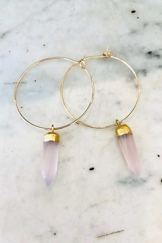 1" Mini Hoops ~ Gemstone Spike