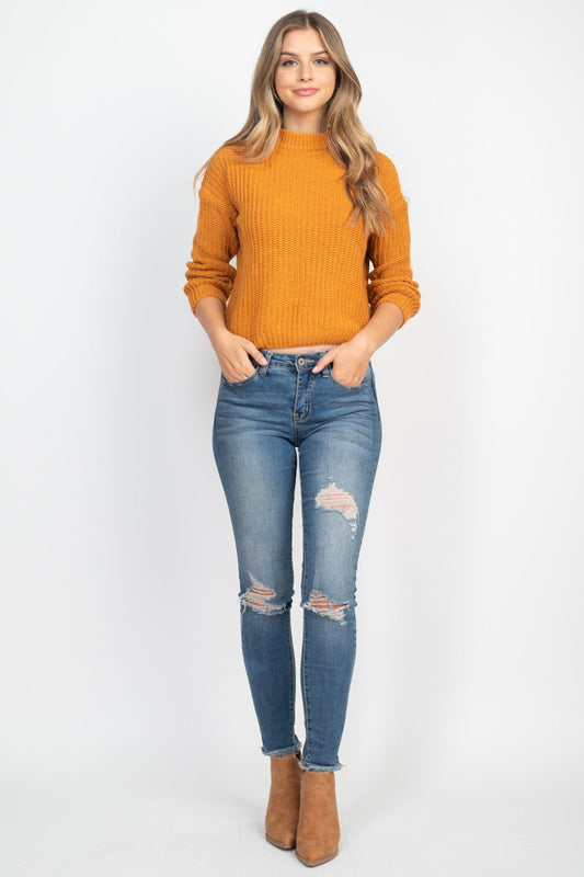 Camel Knit Sweater Top