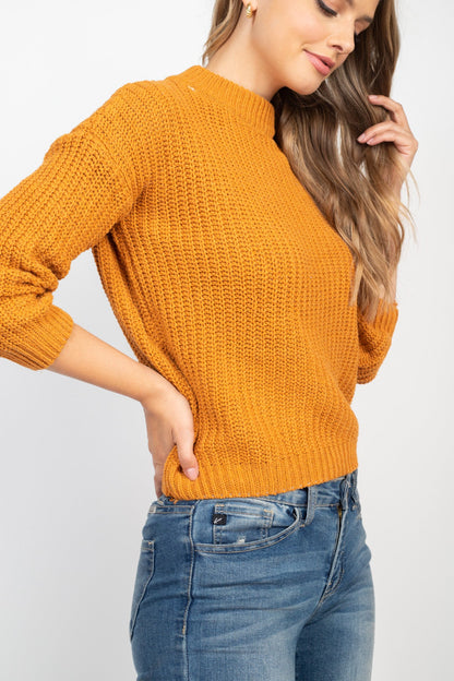 Camel Knit Sweater Top