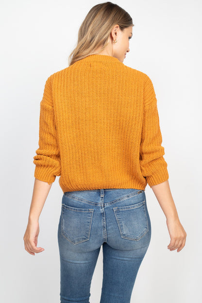 Camel Knit Sweater Top