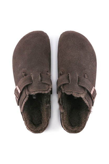 Birkenstock Boston Shearling Narrow Width in Mocca