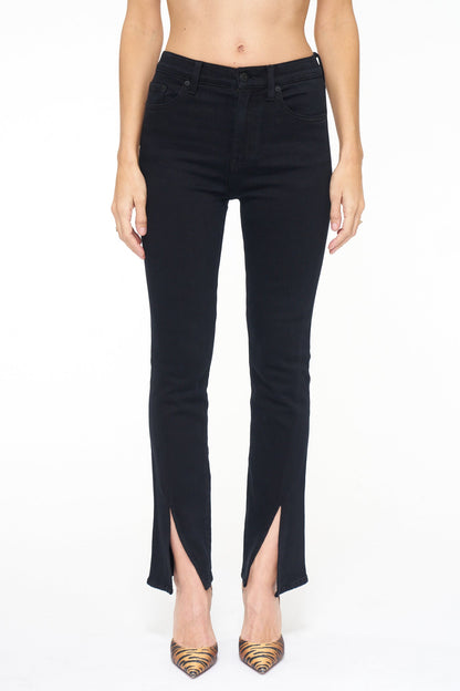 Teagan High Rise Vented Straight Dark Vinyl