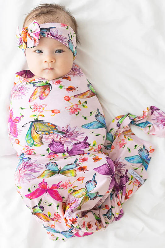 Watercolor Butterfly Swaddle & Headwrap