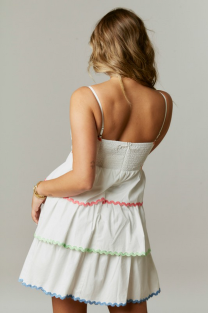 Tiered Color Trim Dress