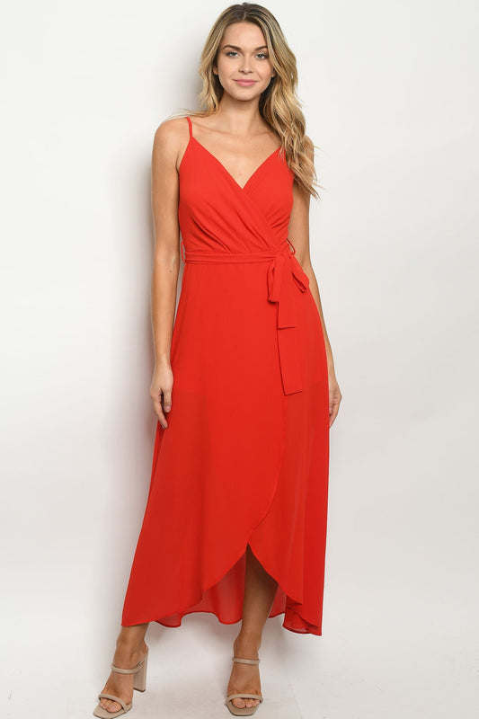 Wrap Plunge Strap Dress