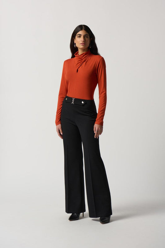 Scuba Crepe Wide-Leg Pants