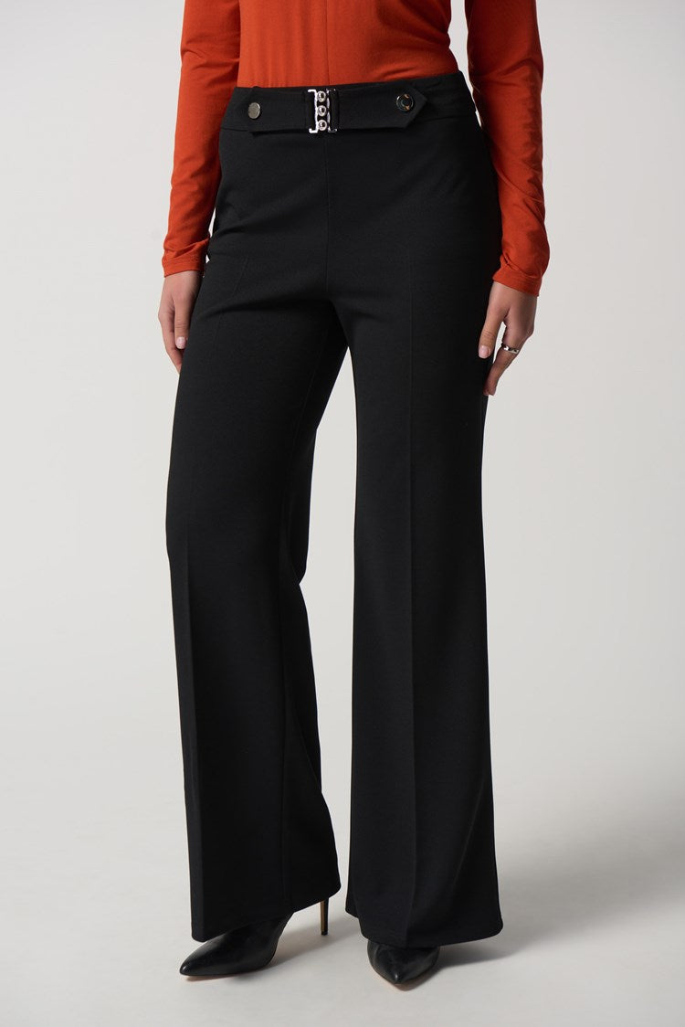 Scuba Crepe Wide-Leg Pants