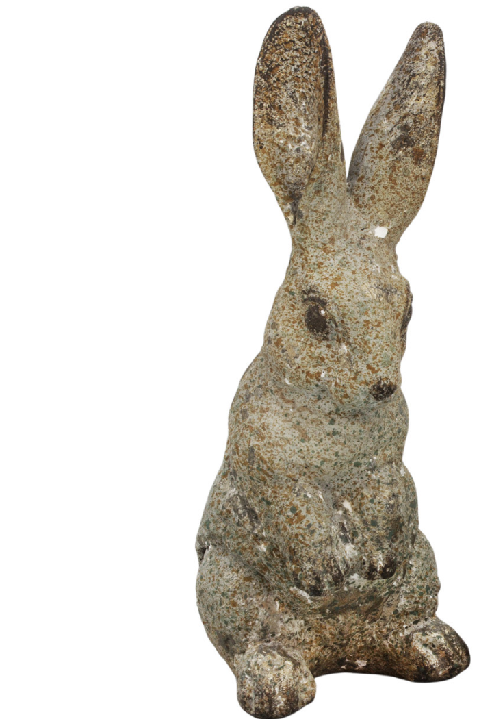 2 Assorted Resin Rustic Rabbits