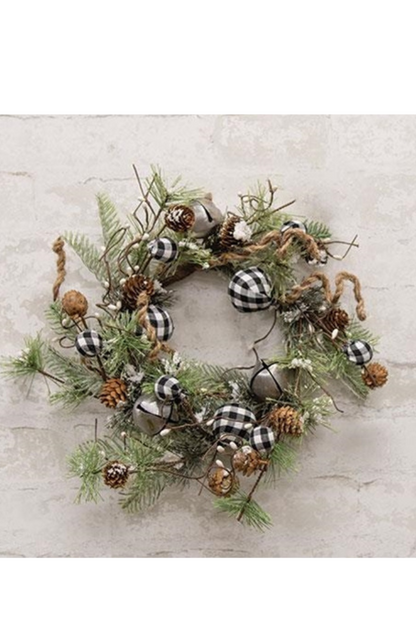 Buffalo Gingham Country Holiday Wreath, 17"