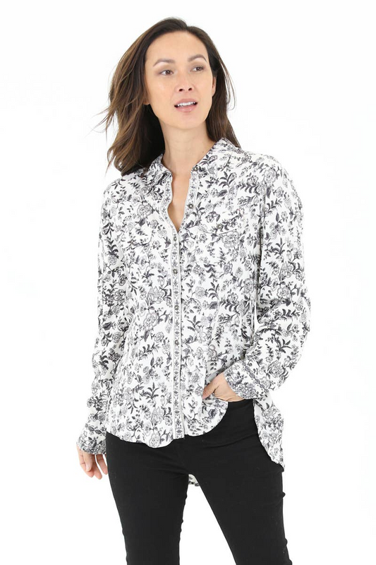 BUTTON FRONT PRINTED SHIRT