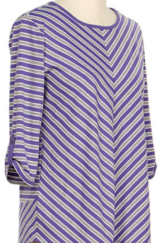 3/4 Slv YD Stripe Top - Rust Only