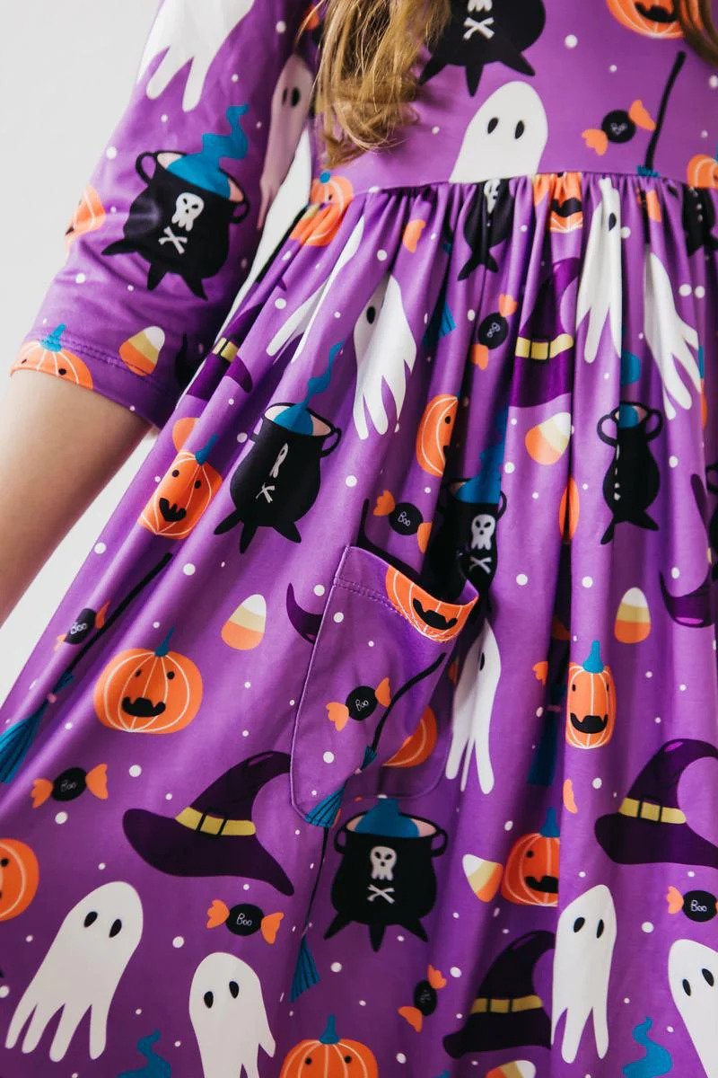 No Tricks, Just Treats 3/4 Sleeve Dress