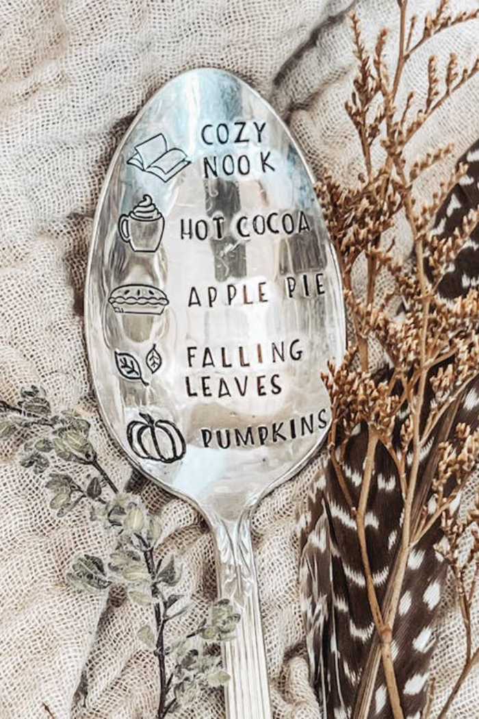 Spoons Fall Themed  hand Stamped