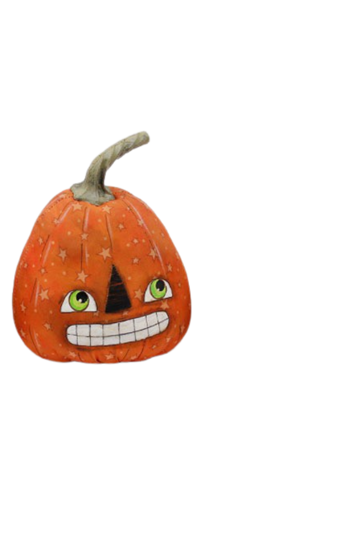 3 Assorted Primitive Plush Pumpkin Heads