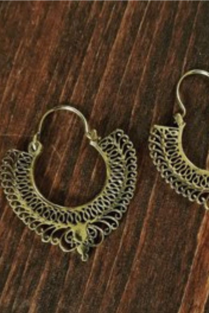 Brass Eagle Earring