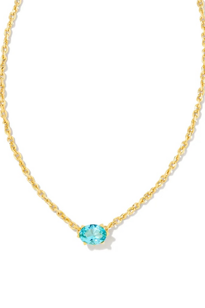Cailin Gold Pendant Necklace in Crystal