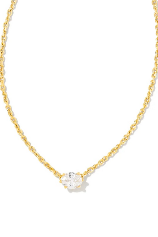 Cailin Gold Pendant Necklace in Crystal
