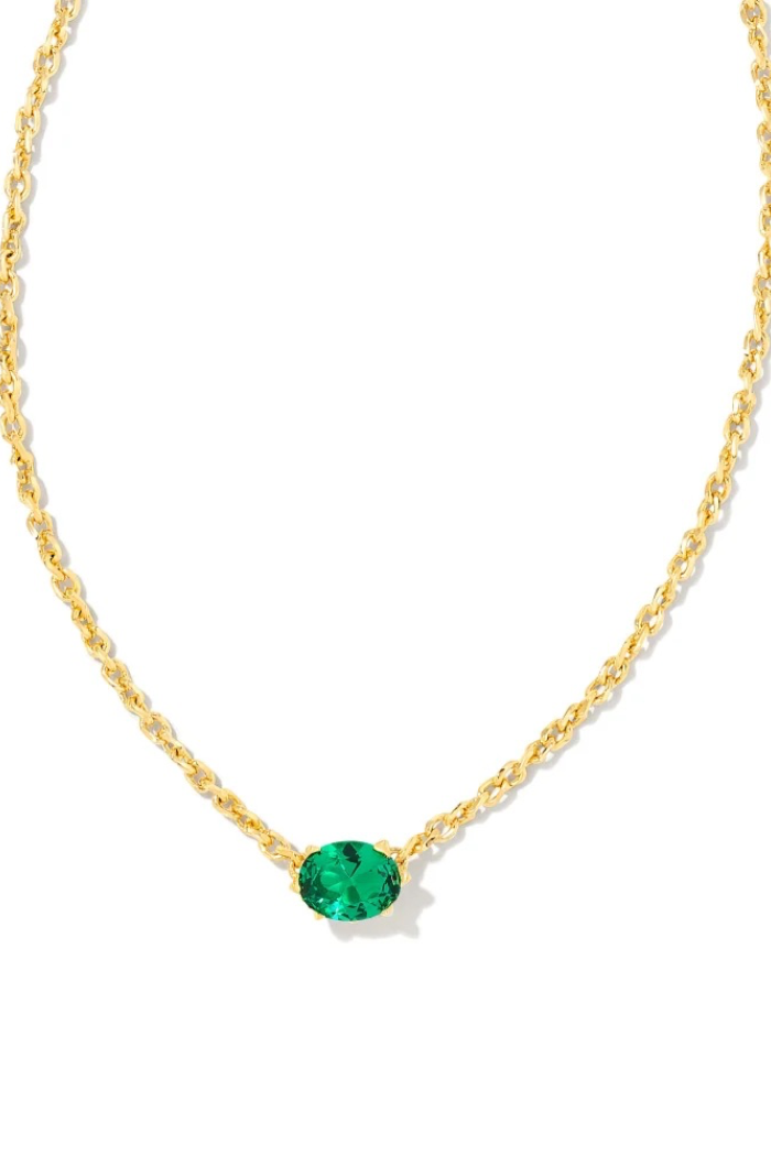 Cailin Gold Pendant Necklace in Crystal