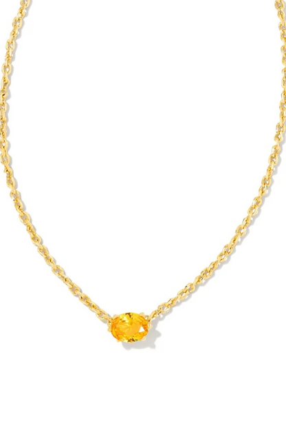 Cailin Gold Pendant Necklace in Crystal