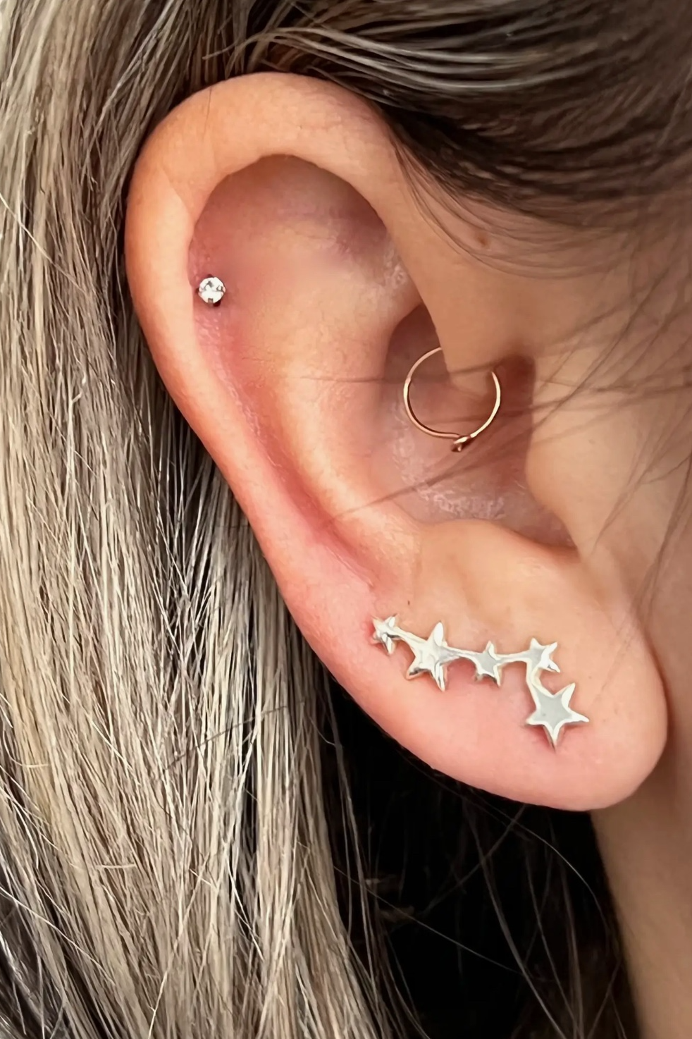 Tiny Stars Sterling Silver Ear Climber