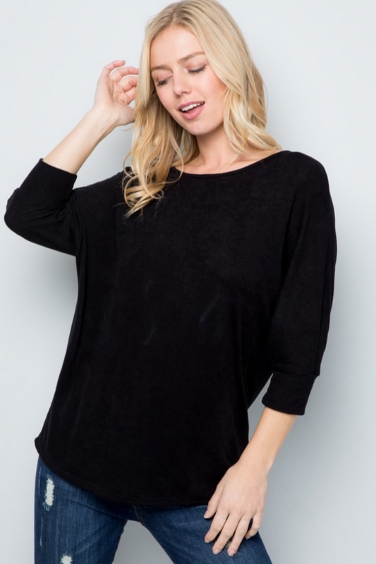 Black Cut Out Back Top Plus