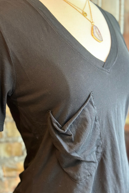 V-neck Tee with Slouchy Pocket