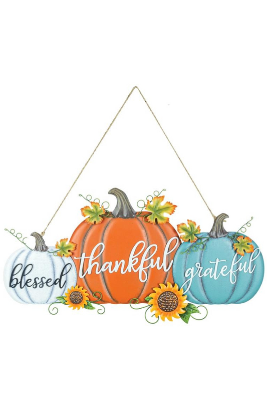 Trio Thankful Pumpkin Hanger