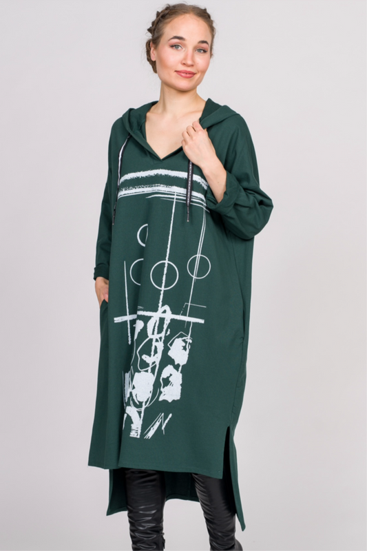 Olivia Green Hi Low Hoodie