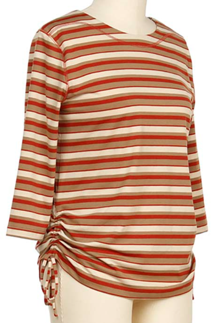 3/4 Slv Stripe Top