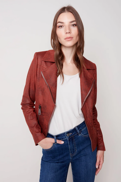 Vintage Faux Leather Perfecto Jacket Orchid