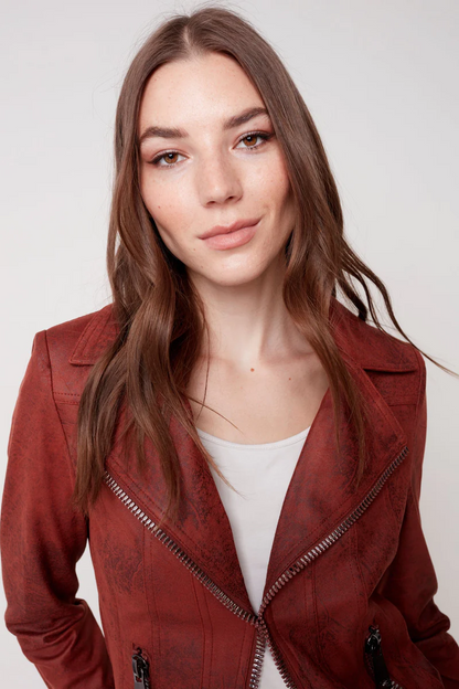 Vintage Faux Leather Perfecto Jacket Orchid