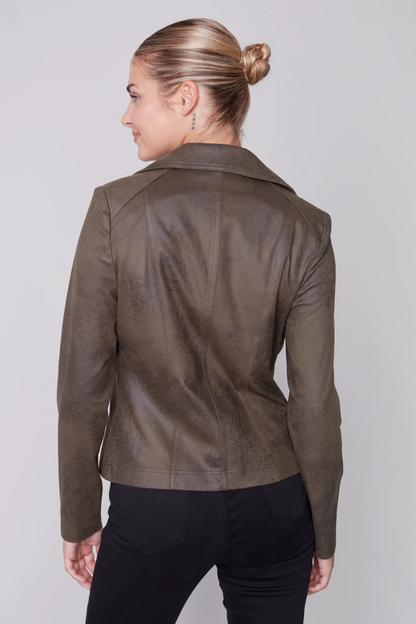 Vintage Faux Leather Perfecto Jacket Orchid