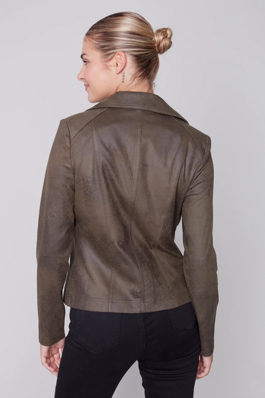Vintage Faux Leather Perfecto Jacket Orchid