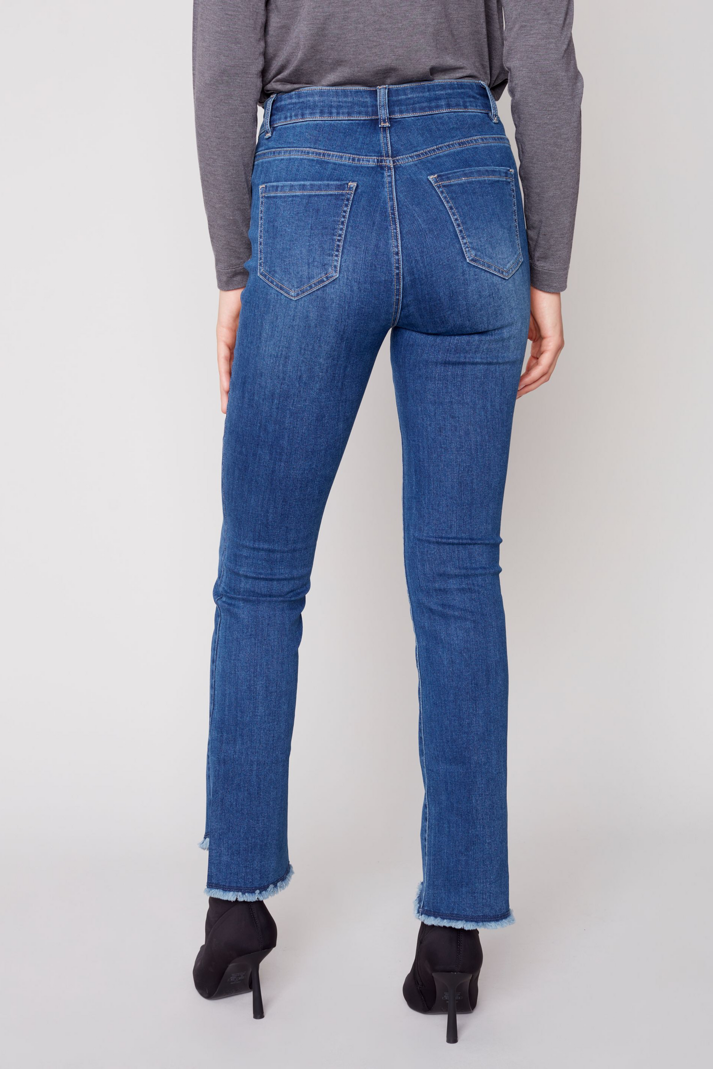 Asymmetrical hem bootcut leg pant