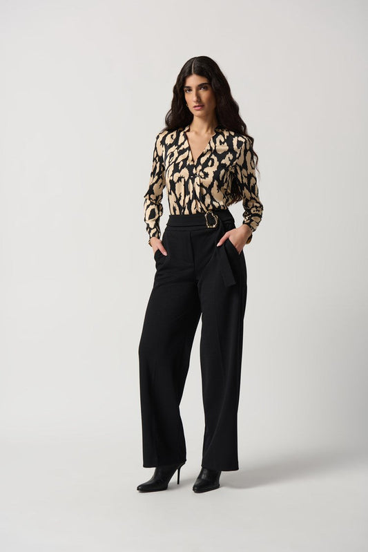 Scuba Crepe Wide-Leg Pants