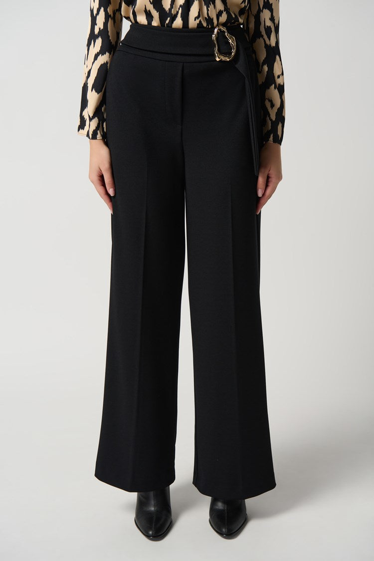 Scuba Crepe Wide-Leg Pants