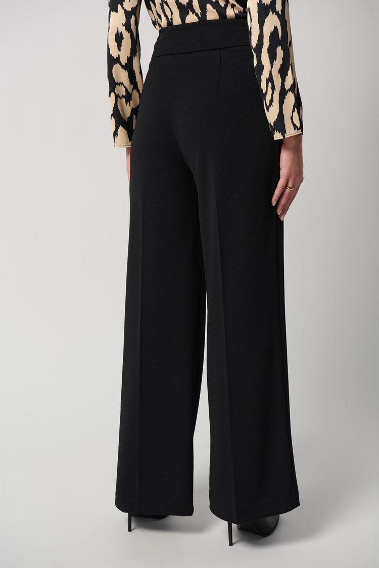 Scuba Crepe Wide-Leg Pants