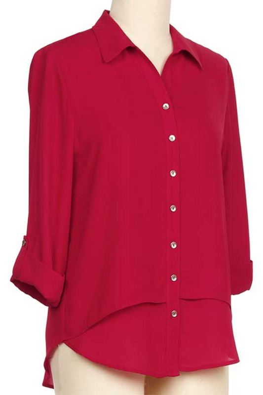 3/4 Slv Fergie Layered Blouse